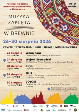 Obraz do artykułu: Muzyka Zaklęta w Drewnie 2026. Tulia i VOŁOSI zagrają w niezwykłych miejscach Małopolski