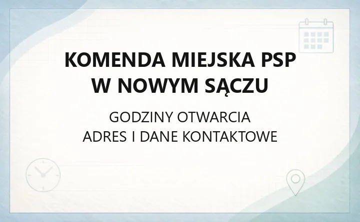 Komenda Miejska PSP w Nowym Sączu - kontakt, JRG, sala OGNIK