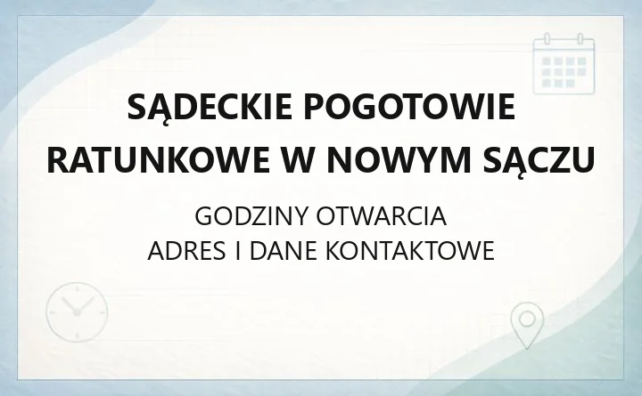Sądeckie Pogotowie Ratunkowe w Nowym Sączu - kontakt, zespoły ratownicze, transport sanitarny