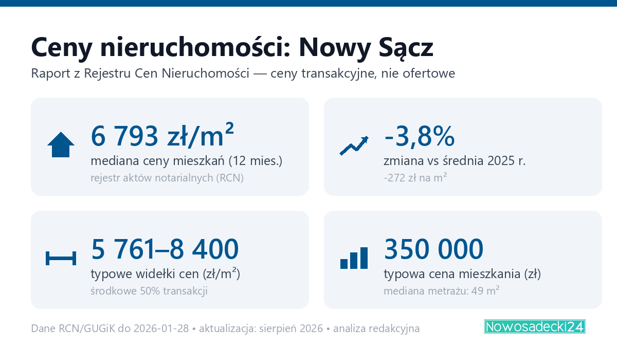 Infografika: ceny mieszkań w Nowy Sącz