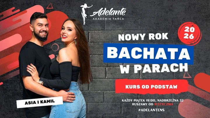 Grafika promocyjna wydarzenia Bachata w parach od podstaw - Styczeń
