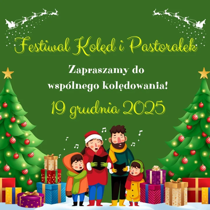 Grafika promocyjna wydarzenia Festiwal Kolęd i Pastorałek w Szkole Podstawowej nr 8
