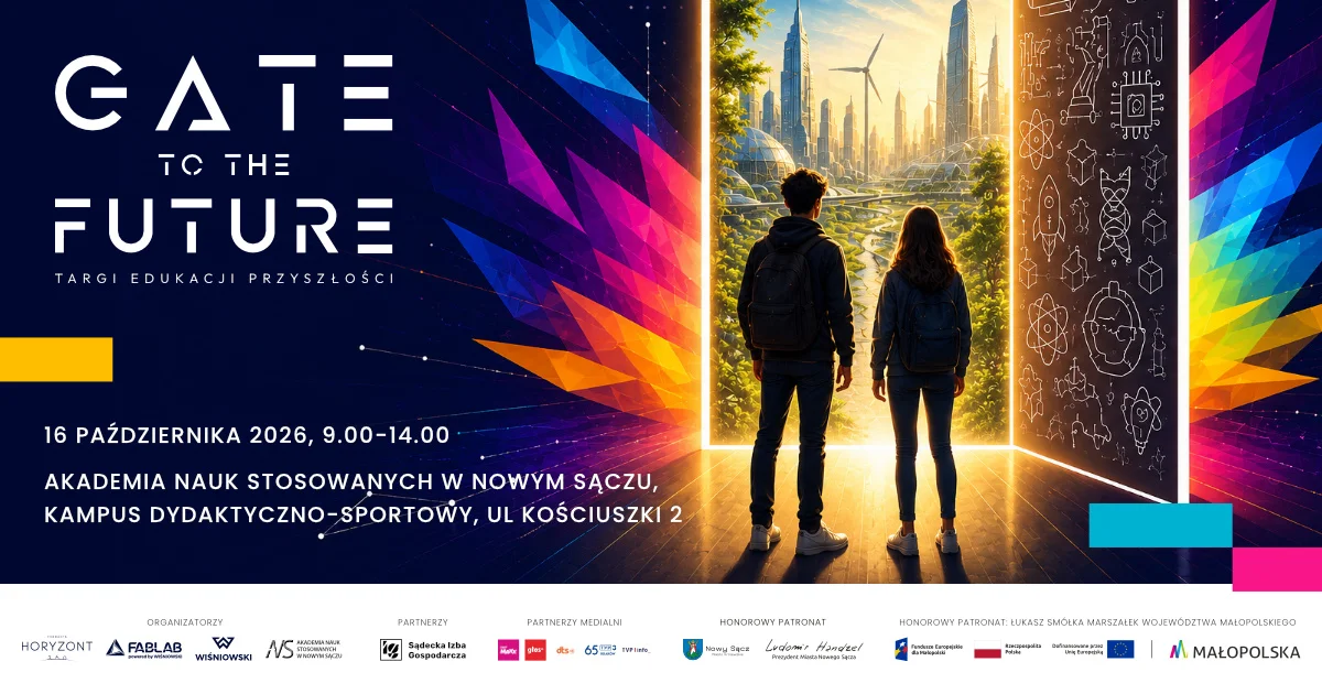 Grafika promocyjna wydarzenia Gate To The Future w Nowym Sączu