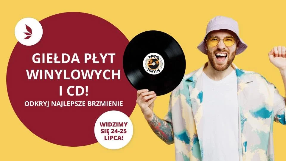Grafika promocyjna wydarzenia Giełda płyt winylowych i CD w Sandecji