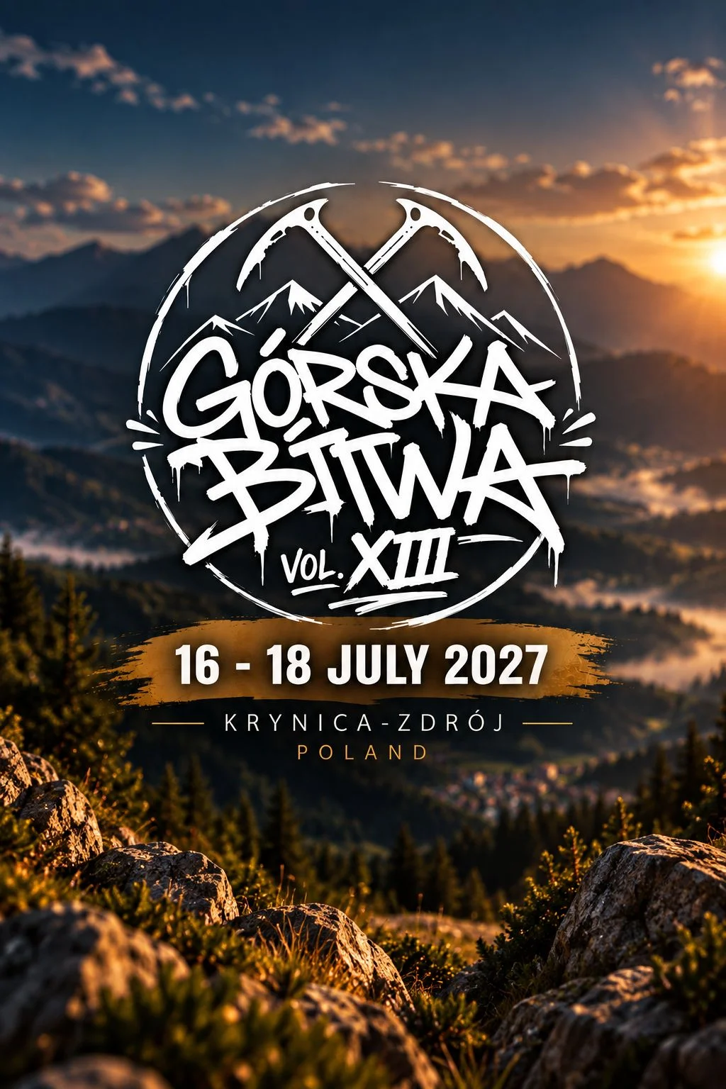 Grafika promocyjna wydarzenia Górska Bitwa vol. XIII wraca do Krynicy