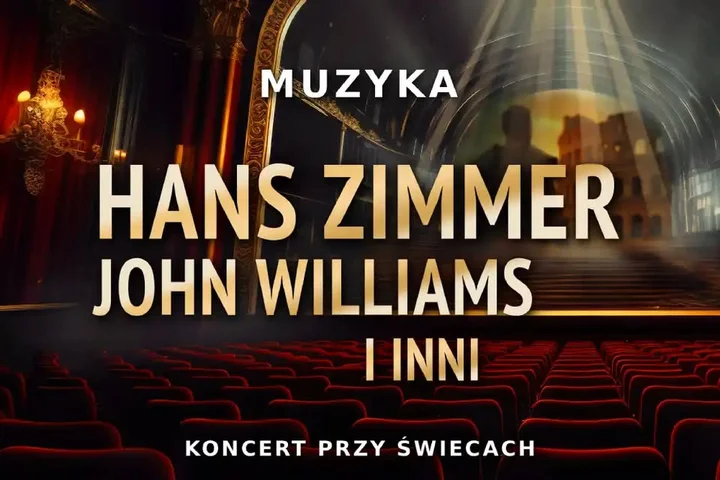 Grafika promocyjna wydarzenia Hans Zimmer, John Williams i inni – koncert muzyki filmowej w Nowym Sączu