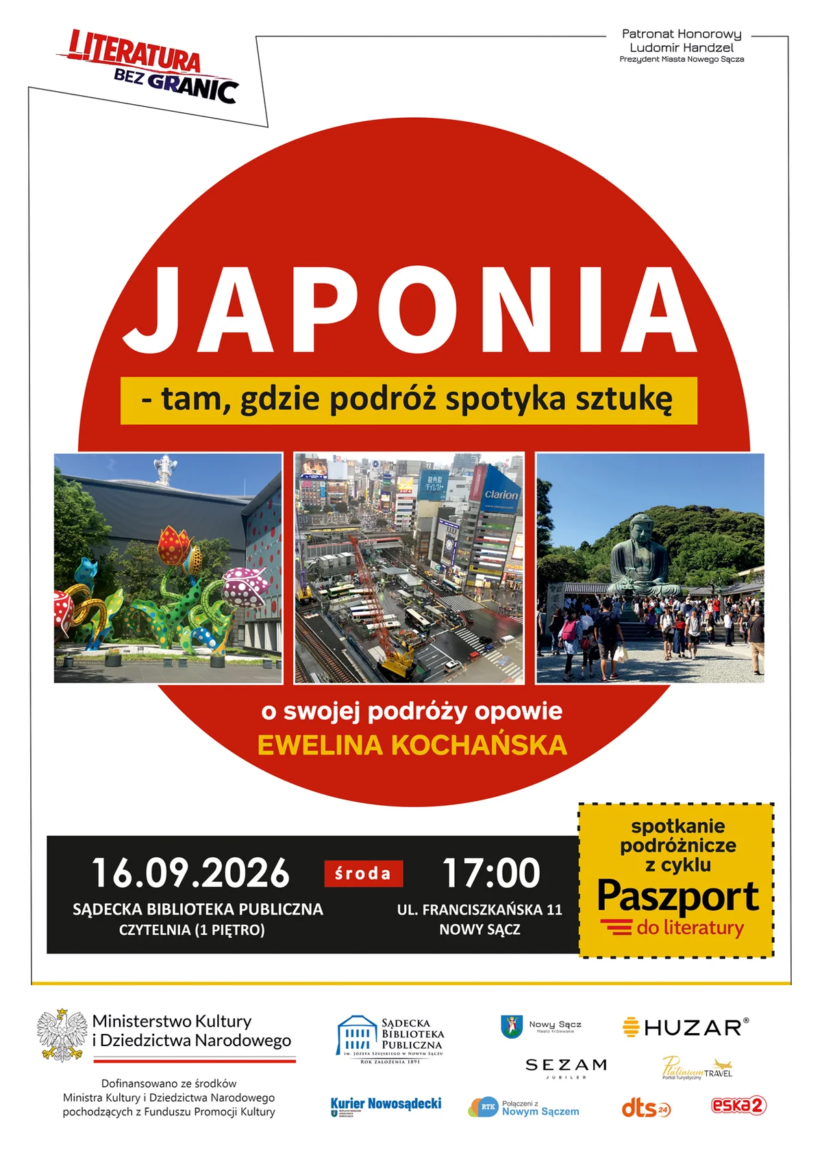 Grafika promocyjna wydarzenia Japonia – tam, gdzie podróż spotyka sztukę