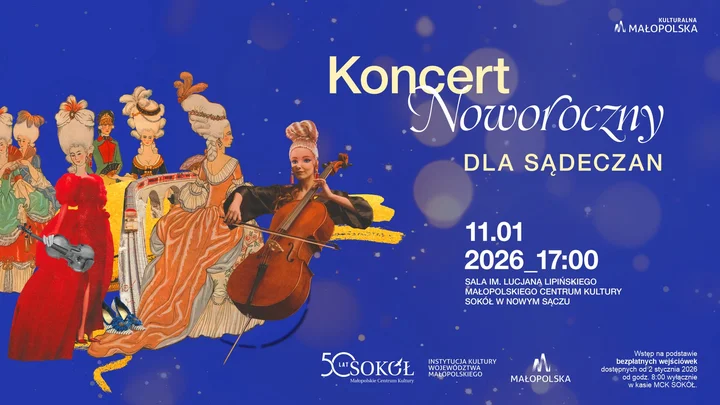 Grafika promocyjna wydarzenia Koncert Noworoczny dla Sądeczan 2026 w MCK SOKÓŁ