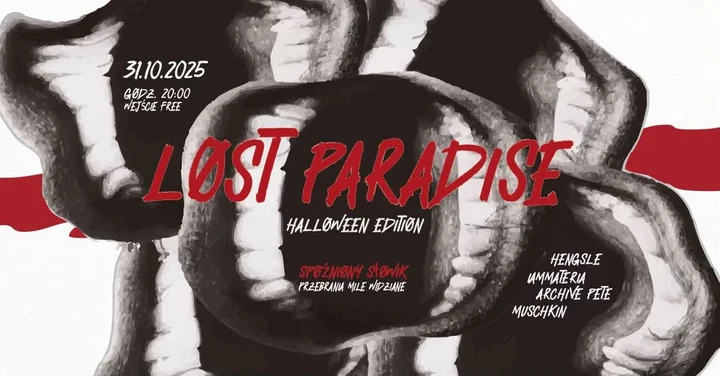 Grafika promocyjna wydarzenia Lost Paradise | Vol XV — halloweenowa odsłona w Nowym Sączu