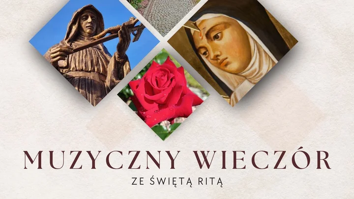 Obrazek przedstawia grafikę promocyjną wydarzenia Koncert plenerowy w ogrodach Sanktuarium św. Rity w Nowym Sączu
