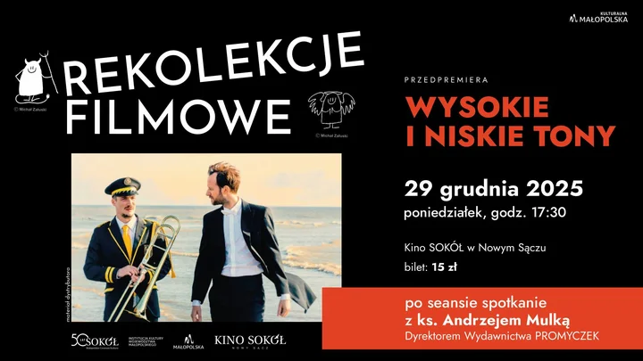 Grafika promocyjna wydarzenia Rekolekcje Filmowe: Wysokie i niskie tony — przedpremiera