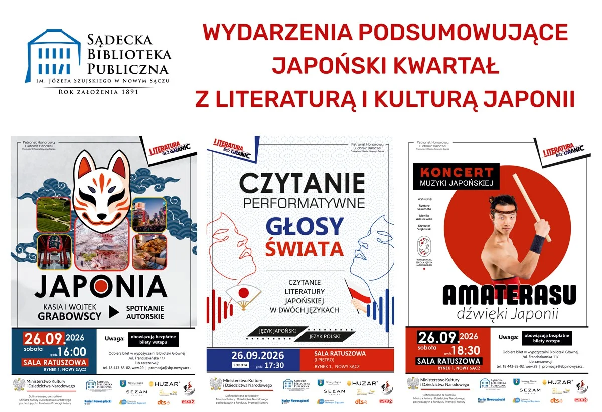 Grafika promocyjna wydarzenia Smaki, słowa i melodie Japonii