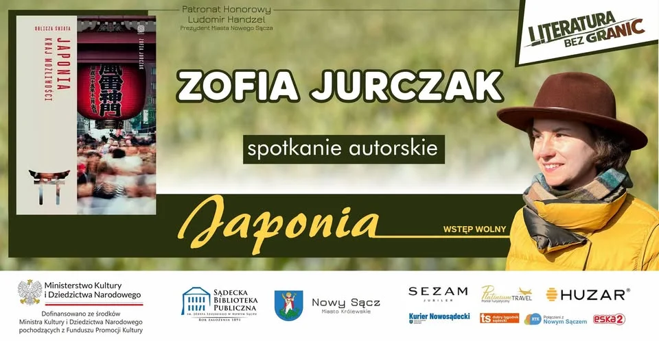Grafika promocyjna wydarzenia Spotkanie autorskie z Zofią Jurczak – Japonia
