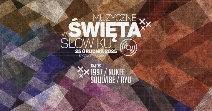Grafika promocyjna wydarzenia Święta w Słowiku — muzyczne świętowanie w Spóźnionym Słowiku