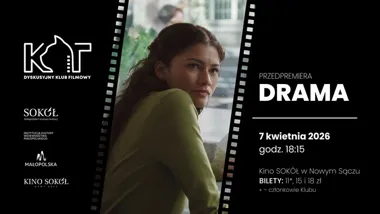 Grafika promocyjna wydarzenia Dyskusyjny Klub Filmowy KOT: „Drama” – przedpremiera w Nowym Sączu