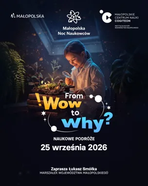 Grafika promocyjna wydarzenia Małopolska Noc Naukowców 2026 w Nowym Sączu