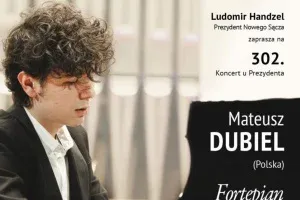 Grafika promocyjna wydarzenia Mateusz Dubiel (fortepian) – 302. Koncert u Prezydenta