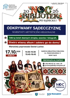 Grafika promocyjna wydarzenia Odkrywamy Sądecczyznę – warsztaty