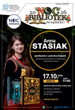 Grafika promocyjna wydarzenia Spotkanie autorskie z Anną Stasiak