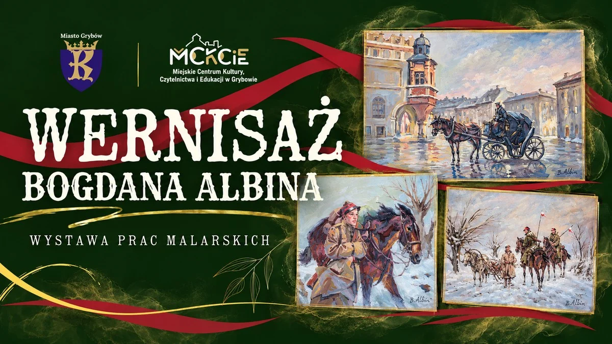Grafika promocyjna wydarzenia Wernisaż prac Bogdana Albina