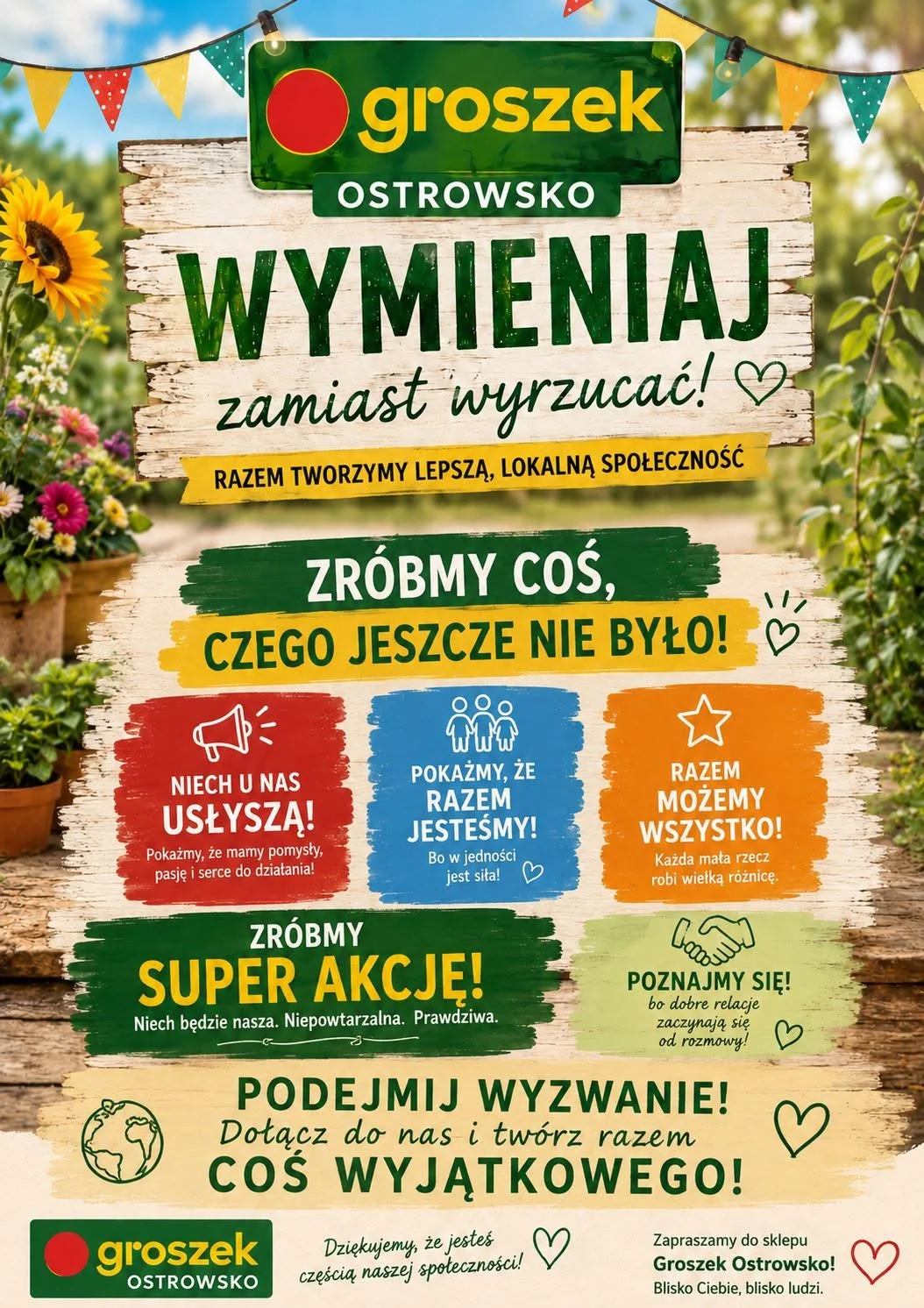 Grafika promocyjna wydarzenia Wymieniaj zamiast wyrzucać – lokalna wymiana rzeczy