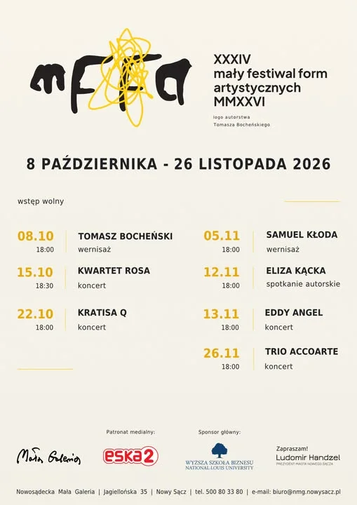 Grafika promocyjna wydarzenia XXXIV Mały Festiwal Form Artystycznych