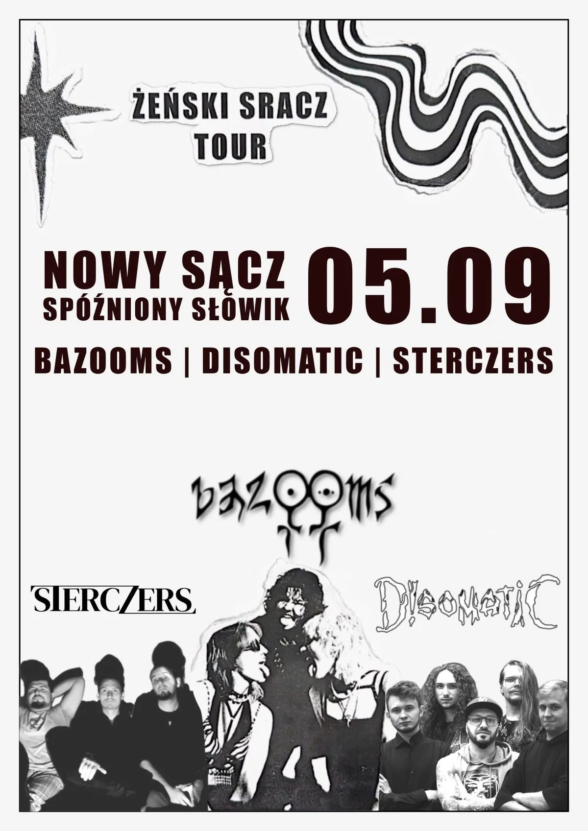 Grafika promocyjna wydarzenia ŻEŃSKI SRACZ TOUR w Nowym Sączu