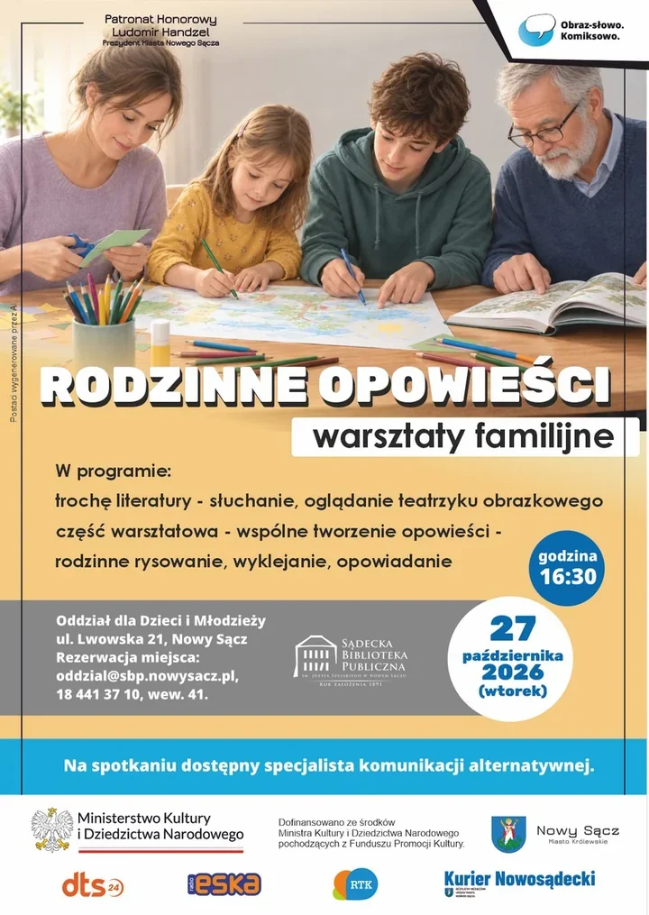 Rodzinne opowieści w bibliotece. W warsztatach pomoże specjalista komunikacji alternatywnej