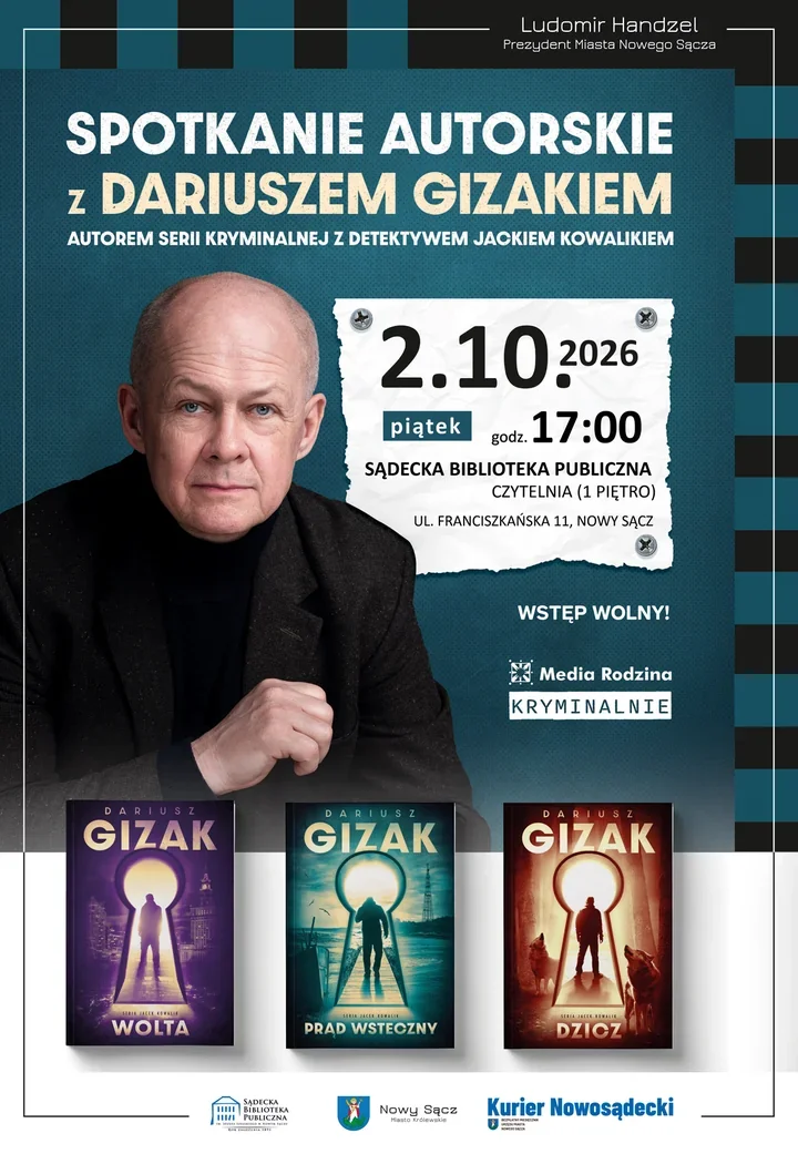 Kryminalny realizm w Nowym Sączu. Dariusz Gizak spotka się z czytelnikami
