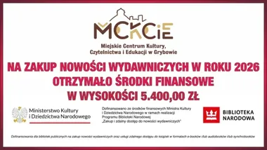 Biblioteka w Grybowie otrzyma 5400 zł na nowe książki dla czytelników