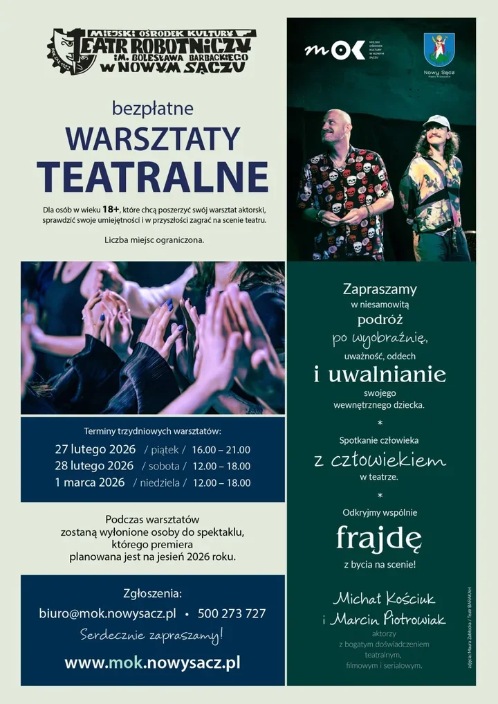 Bezpłatne warsztaty aktorskie dla kandydatów do Teatru Robotniczego
