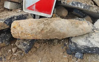 Około 70 cm pocisk znaleziono na posesji w Nowym Sączu