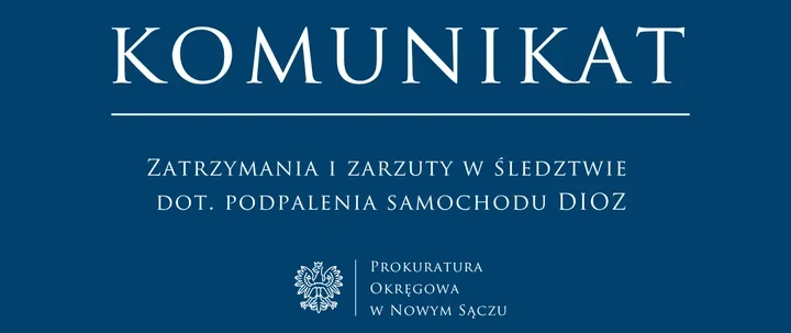 Samochód DIOZ podpalony w Groniu. Dwaj mężczyźni z zarzutami